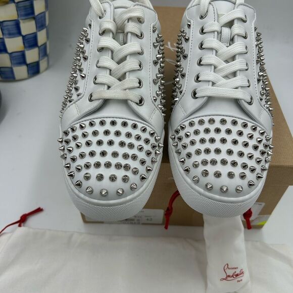 Men's Christian Louboutin, Louis Jr spikes sneakers size 42 made in Italy - Picture 4 of 15